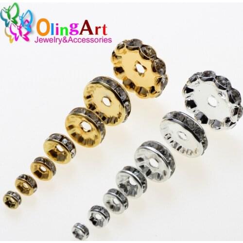 56pcs 4/5/6/7/10MM 28pcs 12/15mm Gold Silver Color Rondelle Crystal Bead Handmade DIY Jewelry Findings Necklace Loose Spacer
