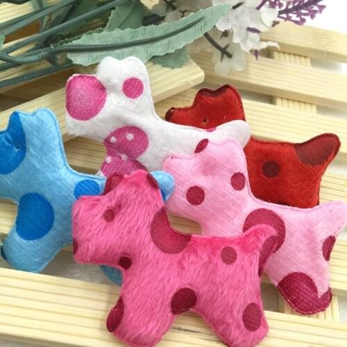 60pcs Padded Felt Dot Dog Appliques/Baby Lots Mix A323