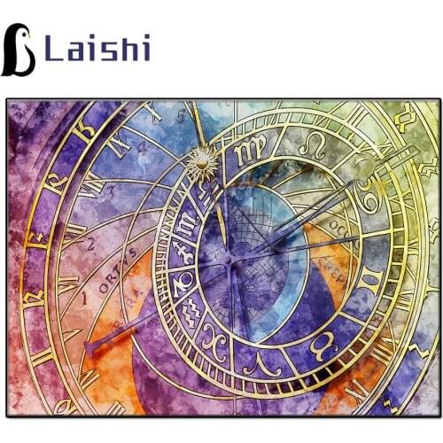 5D DIY full round Square Diamond Painting Color Clock Diamond Mosaic Alarm Clock Embroidery Rhinestone Time Home Decoration