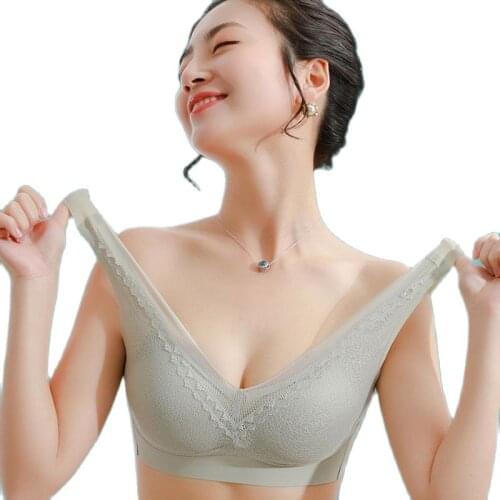 Jerrinut Plus Size Bras For Women Seamless Bra With Gathers Pad Comfortable Bralette Push Up Brassiere Bra Vest Wireless BH