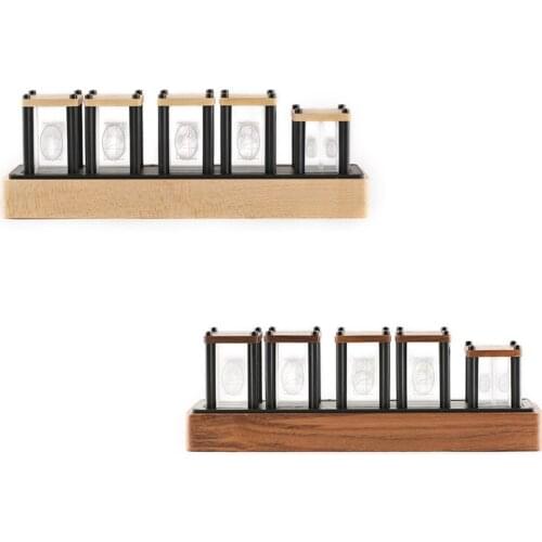 RGB Imitated Glow Tube Clock Creative Led Electronic Digital Solid Wood Ornaments RGB Fluorescent Tube Clock