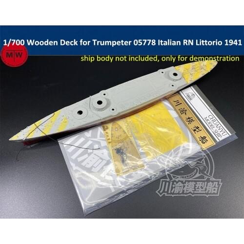1/700 Scale Wooden Deck for Trumpeter 05778 Italian Battleship RN Littorio 1941 Model TMW00118