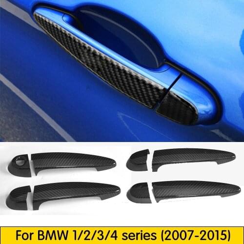 For BMW 1/2/3/4 series E87 F20 F21 F22 F23 E90 E92 E93 F30 F35 F33 F36 4 Door 2007-2015 Carbon Fiber Door Handle Cover