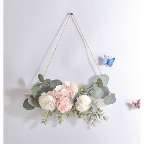 Fake Flower Pendant Ornaments Garland Wall Hanging Floral Decor Room Modern Feel Boho Bedroom Wedding Branches Artificial Peony