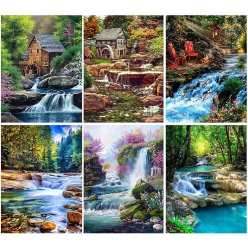 GATYZTORY Colorings By Numbers Rural Landscape Drawing On Canvas HandPainted Art Portrait DIY Oil Paint By Numbers Home Decor