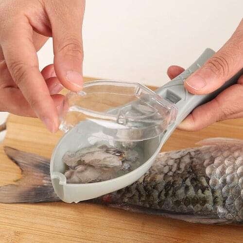 Kitchen Cleaning Tools Portable Fish Cleaning Scraping Scales With Knife Device Home Fish Scale Peeler Scraper Mutfak Brush
