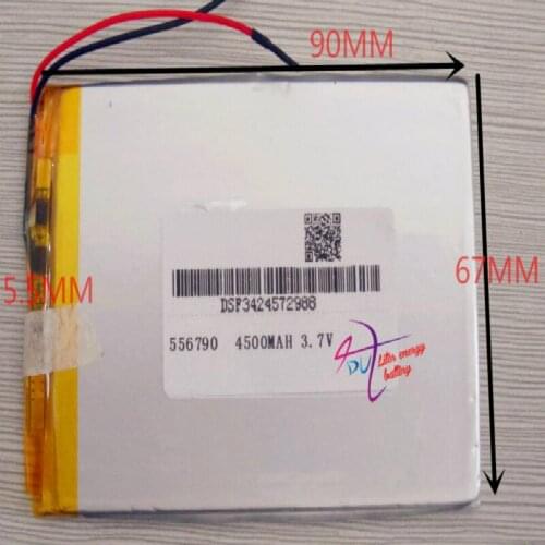 Best battery brand Free shipping3.7V 556790 Universal 4500MAH 7 inch Tablet PC VX610W batteries