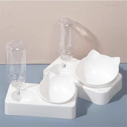 Pet Bowl Automatic Feeder Dog Cat Feeding Food Bowls with Water Dispenser Puppy Kitten Drinking Dish Food Container Pet Supplies