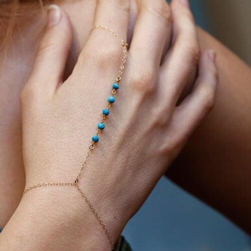 Fashion Gem Chain Tassel Bangle Slave Finger Ring Hand Chain Harness Gold Celebrity Christmas Gifts Jewerly