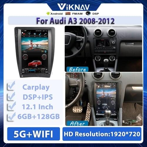 12.1 inch 128G Android Radio For Audi A3 2008-2012 Touch screen Multimedia DVD Player GPS Navigation Car Stereo reciever