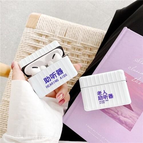 For airpods 1 2 pro 3 cute square hearing-aid headphone case for apple airpods bluetooth headset soft silicone cover with hook