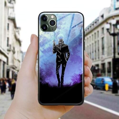 Gojo Satoru Art Design anime Soft Silicone Glass Phone Case Cover Shell For iPhone SE 6 6s 7 8 Plus X XR XS 11 12 Mini Pro Max
