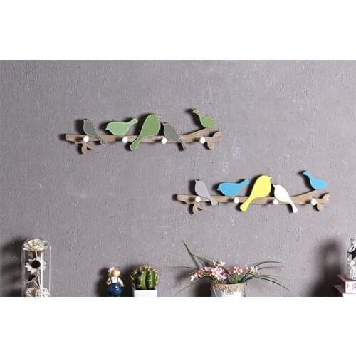 Wall Hanging Decoration Wood Bird Hook Ornaments Creative Nordic Bird Decor Home Space Organization Crafts Childrens Room Gifts