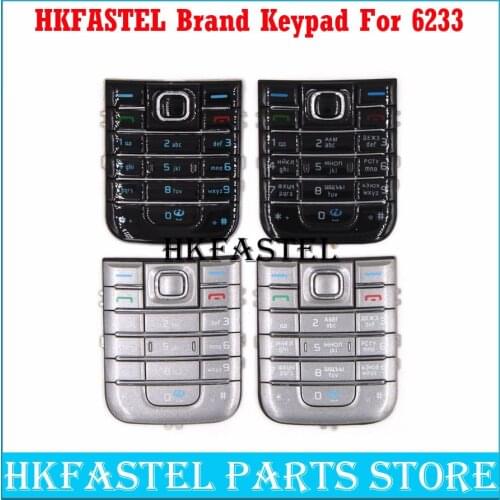 HKFASTEL New Cell phone Keyboard For Nokia 6233 Mobile Phone Housing English / Russian Keypad Cover Case
