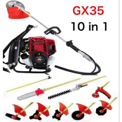 New Model GX35 Knapsack 10 in 1 Multi Brush Cutter ,Pole Chain Saw,Long Reach Hedge Trimmer 6 in 1,China 4-stroke engine