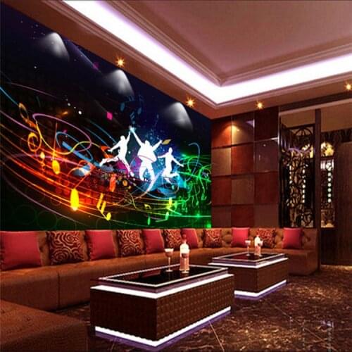 Custom Modern Fashion Style Wall Painting Bar KTV Wall Mural Sofa Background Rock Music Theme Wallpaper For The Walls 3D