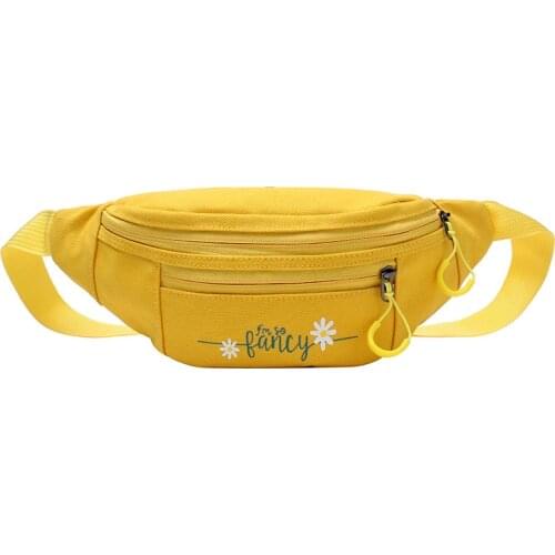 Waist bag yellow mini Messenger bag Canvas Fanny Pack Fashion Street Money bag Women Men Corduroy Waist Bag 2020