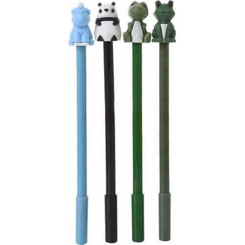 Cute 3D Animal Kawaii Dinosaur Panda Frog Cute Animal Shape Gel Pen Black Pen Stationery Gift Office Stationery