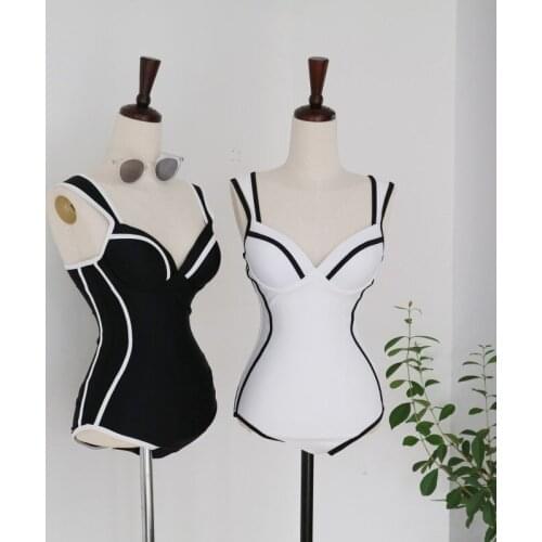 Splicing One Piece Swimsuit 2021 New Sexy Swimwear Women Sling Bodysuit Backless Monokini Brazilian Bathing Suit