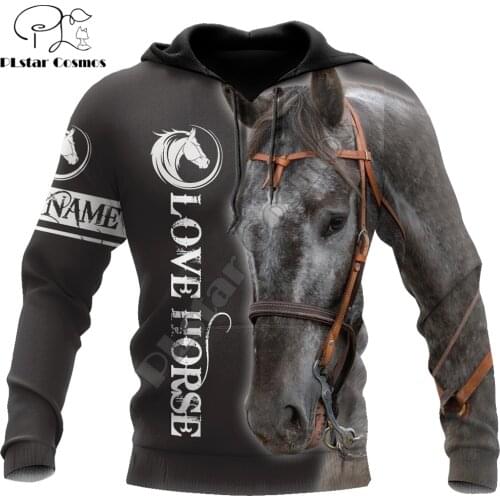 Personalized Name Horse Lovers 3D Printed Autumn Men Hoodies Unisex Casual Pullover Zip Hoodie Streetwear sudadera hombre DW0552