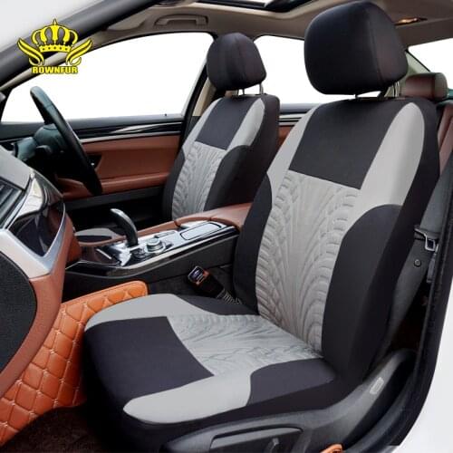 Universal Car Seat Cover Fit for 5 seats cars Grey wheel print thick polyester automotive interior for Toyota Kia Ford Lada cars