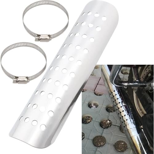 Universal Motorcycle Chrome Exhaust Muffler Pipe Heat Shield Cover Guard For Harley Custom Chopper Cruiser Dirt Bike Cafe Racer