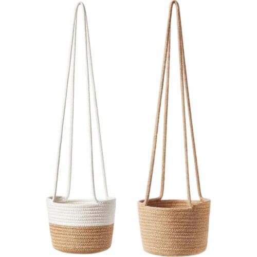 Garden Plant Hangers Rope Hanging Planter Basket Woven Hanging Planter Basket Decorative Flower Pot Holder For Home Decor