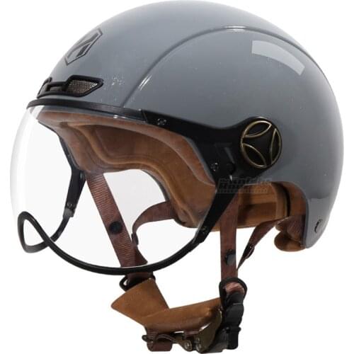 Gray Vintage Motorcycle Helmet Open Face Helmet Motorbike Retro Cafe Biker Moto Riding Racing Casco Capacete Motocross Unisex