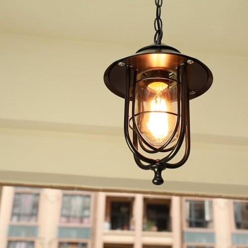 Outdoor chandeliers Vintage Loft Pendant Light Industrial Style Glass Lamp European corridors Balcony Restaurant light fixture