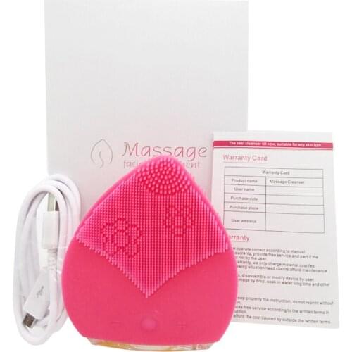 High Frequency Sonic Vibration Massager Electric Pore Cleaner Facial Cleanser Face Washing Brush Silicone Electric Rechargeable