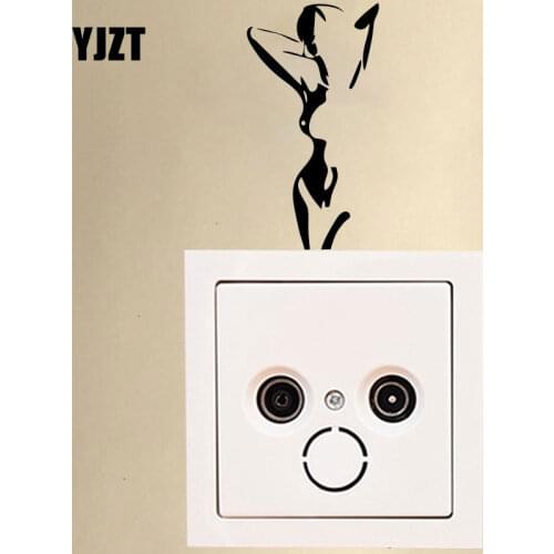 YJZT Hot Girl Adult High-quality Bedroom Wall Stickers Vinyl Light Siwtch Decal 8SS-2703