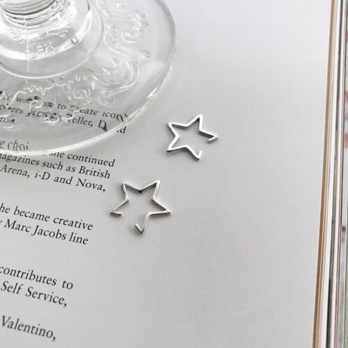 Martick Simple 925 Sterling Silver Star Ear lip For Woman Daily Brincos Fashion Woman Earrings GSE22