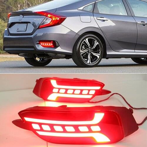 1 Set Led Brake Lights rear bumper lamp warning light Car Led rear driving lights for Honda Civic 10th 2016 2017 2018