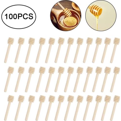 10/50/100Pcs Wooden Stirrers Honey Dipper Wood Honey Spoon Stick For Honey Jar Stick Collect Dispense Honey Stirring Tools 70