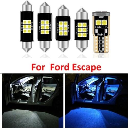 12 Bulbs White Interior LED Car Courtesy Cargo Light Kit Fit For Ford Escape 2001 2002 2003 2004 2005 Map Dome License Lamp