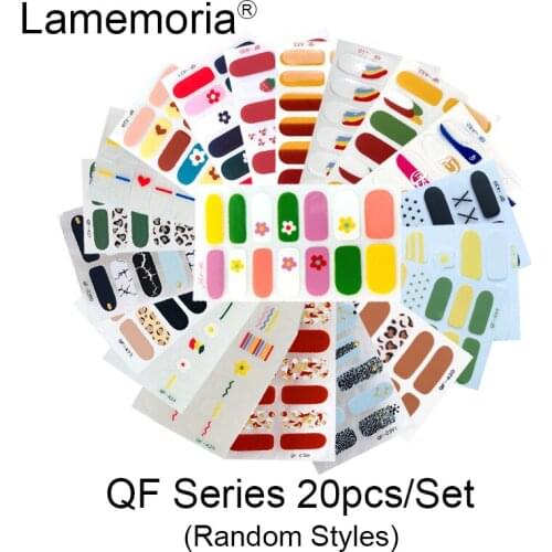 20pcs Glitter Toenail Art Polish Stickers Nail Tips Nail File Pure Color Adhesive Wraps Manicure Decal Strips Drop Shipping