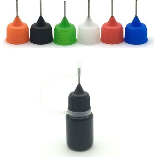 50pcs 5ml Empty Black PE Dropper Bottle Plastic Jar With Metal Needle Cap Vial for E Liquid