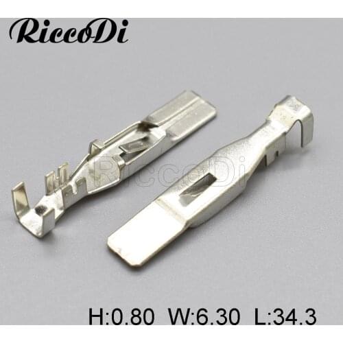 50Pcs DJ611A-A6.3B H62 Brass Tinned 6.3 MM Automotive Male Connector Tinned Wiring Terminal