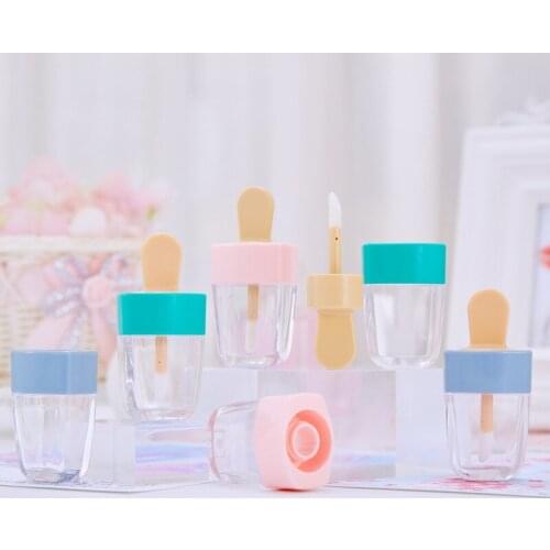 50pcs Lip Gloss Bottles Lip Glaze Tube Empty Pink Ice Cream Lipgloss Tube Packaging Material Makeup DIY Makeup Tools