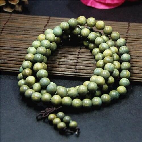 6mm 8mm 10mm Natural Nepal Green Sandalwood Beads 108 Mala Beads Prayer Beads, Buddhism Beads,Meditation Beads Japa Mala Buddha