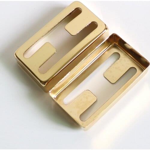Free Shipping Donlis Guitar Parts Gold color H hole Nickel silver humbucker guitar pickup cover for LP guitars