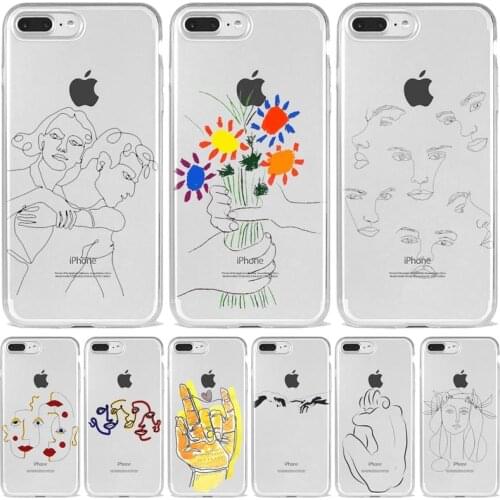 Phone Cases Fashion Abstract Art Lover Face Soft TPU For iPhone 6s 7 8 Plus XR XS 11 12 Mini Pro Max SE Phone Fundas Cover Case