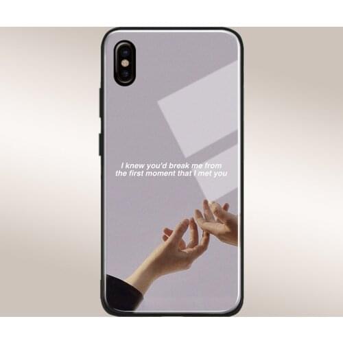 Aesthetics quotes Pattern Tempered Glass Phone Case Soft Silicone Shell Cover For iPhone 5s se 6 6s 7 8 Plus X XR XS 11 Pro MAX