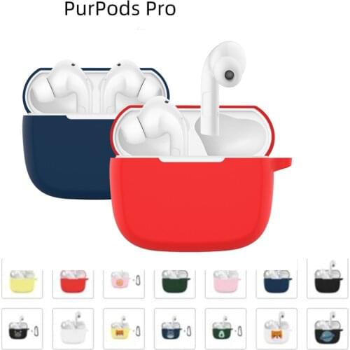 For ZMI PurPods Pro Case Solid color Non-slip Silicone Wireless Bluetooth Earphones Cover for PurPods Pro Anti-fall Protect case