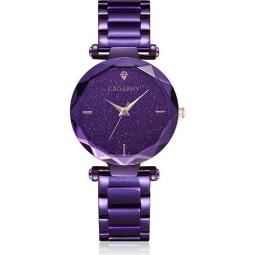 Cagarny Brand 34 Mm Quartz Mini Ladies Bracelet Watches for Women Steel Purple Creative Watch Reloj Mujer Relogio Feminino