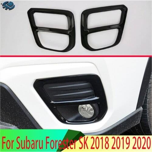 For Subaru Forester SK 2018 2019 Decorate Accessories Piano Black Front Fog Light Lamp Cover Trim Molding Bezel Garnish Sticker