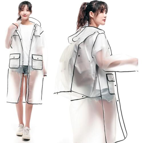 Rain Coat EVA Rain Poncho for Women and Men Emergency Rain Gear Jacket for Theme Park Hiking Camping WWO66