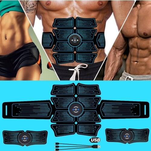 EMS Muscle Abdominal Trainer Fitness Equipment Exercise Stimulator Device Machine Body Slimming Burning USB Charging Gym Tools