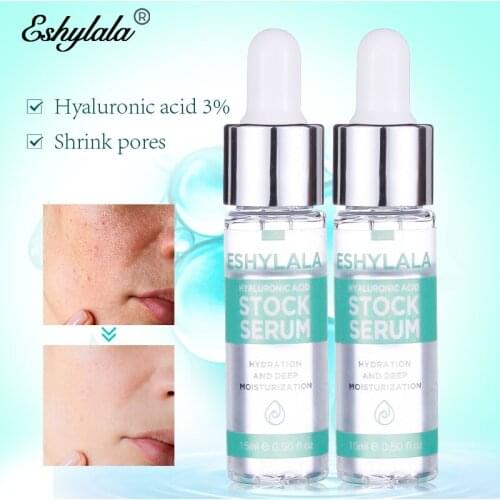 Eshylala 15ml Hyaluronic Acid Essence Moisturizer Facial Serum Anti Wrinkle Whitening Shrinks Pores Collagen Firming Face Skin C