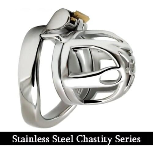 FRRK 304Stainless Steel Chastity Cage Small Metal Male Penis Ring Chastity Device Bondage Cock Cage Penis For Men Sex Products